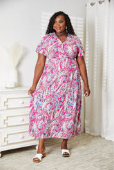 Vibrant Multicolored V-Neck Maxi Dress for Summer Events